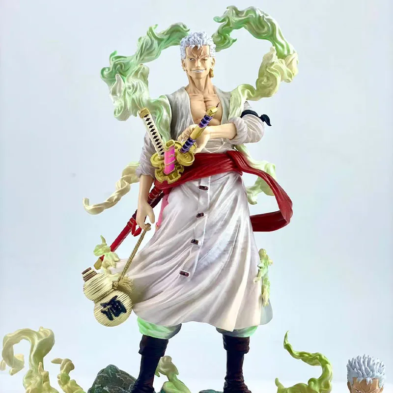 

One Piece Anime Ornament Statue Double Headed Roronoa Zoro Model Toy Cartoon Doll Toy Children'S Gift