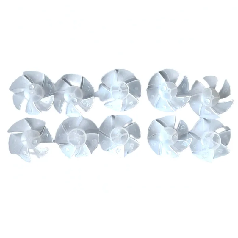 10ชิ้น/ล็อตชิ้นส่วนเครื่องเป่าผมใบมีด6ใบใบพัดโปร่งใส5ซม. เส้นผ่าศูนย์กลาง2มม. รูตรงกลาง
