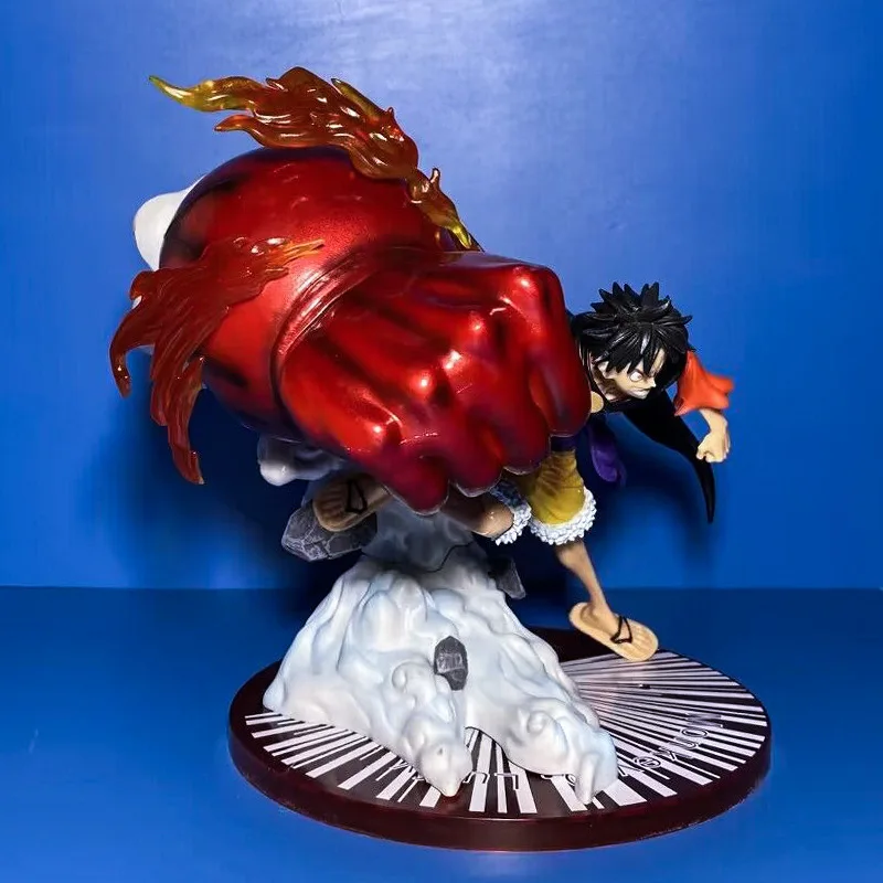 Figur One Piece Luffy Gear 3rd Onigashima Giant Fist 23,5cm, Stok Tersedia, Patung PVC Anime Koleksi, Model Adegan Pertempuran untuk Penggemar