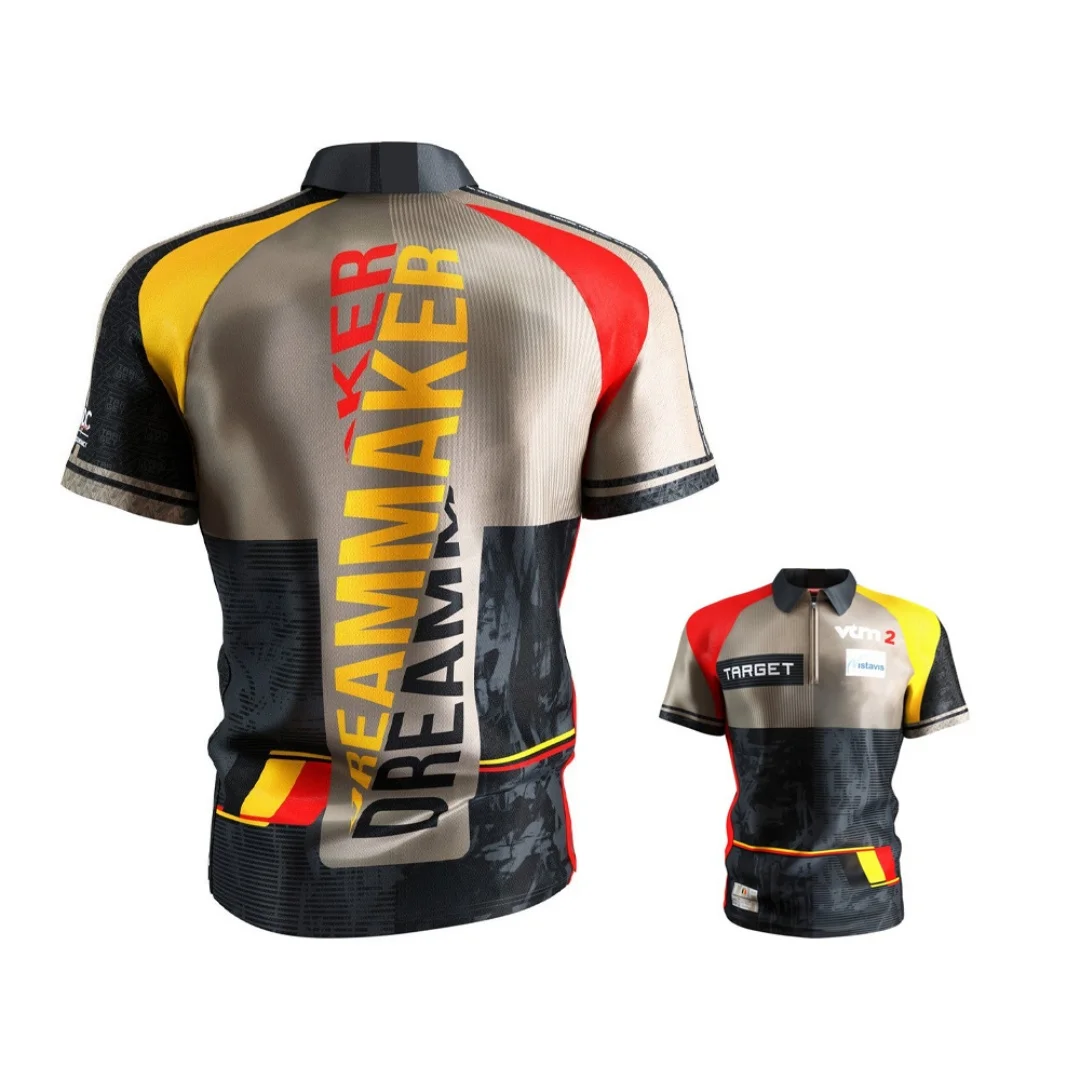2026 Target Dimitri van den Dartshirt Offizielles Dart-Wettkampftrikot Sommer-Sport-T-Shirt für Herren Kinderbekleidung T-Shirt