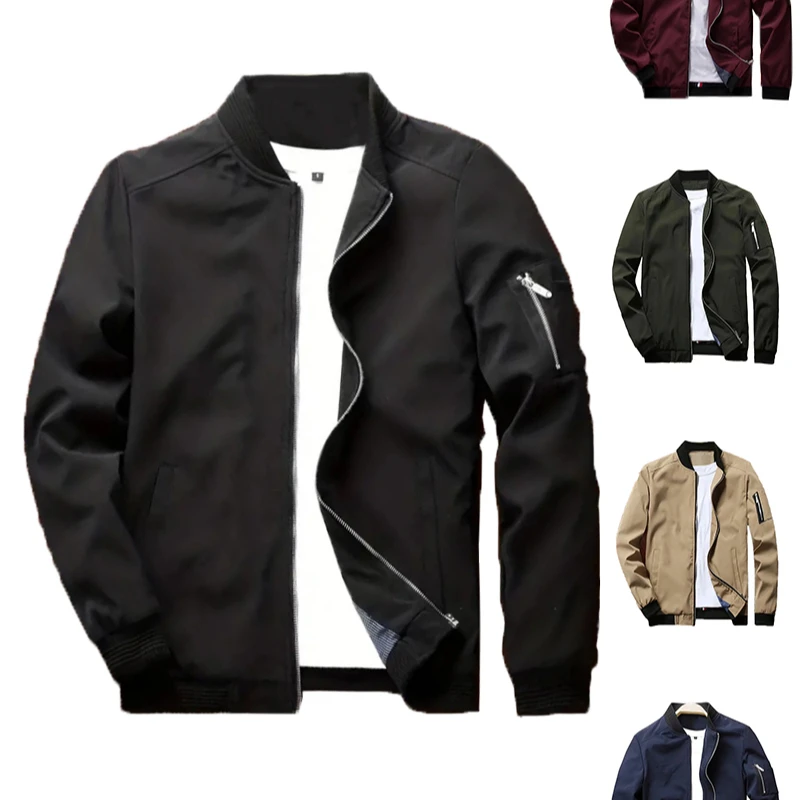 

2025 New Men's Jacket Spring and Summer Side Seam Pocket Solid Color Versatile Japanese Casual Korean Trendy Youth Jacket