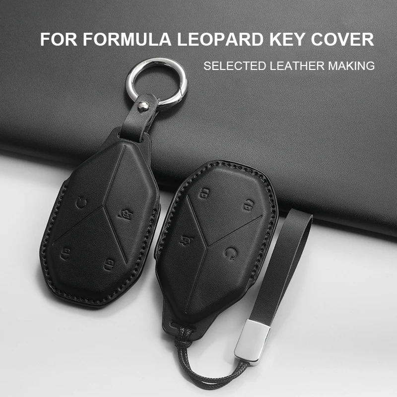 

For BYD Formula Leopard SUPER 5 SUPER 8 SUPER 3 9 PU Leather Car Key Case Cover Shell Holder Protector Keychain Auto Accessories