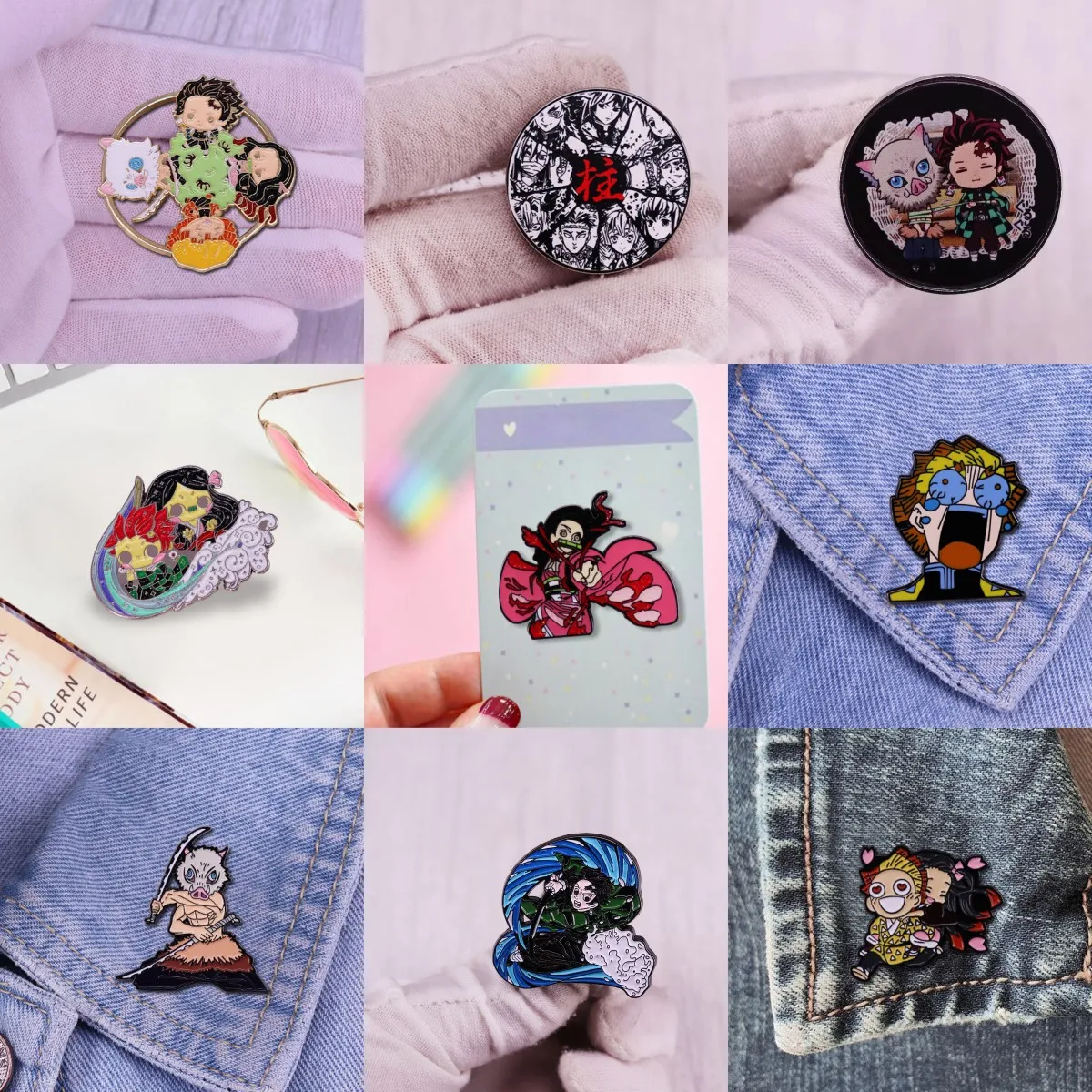 Demon Slayer Anime Enamel Brooch, Cartoon Accessory