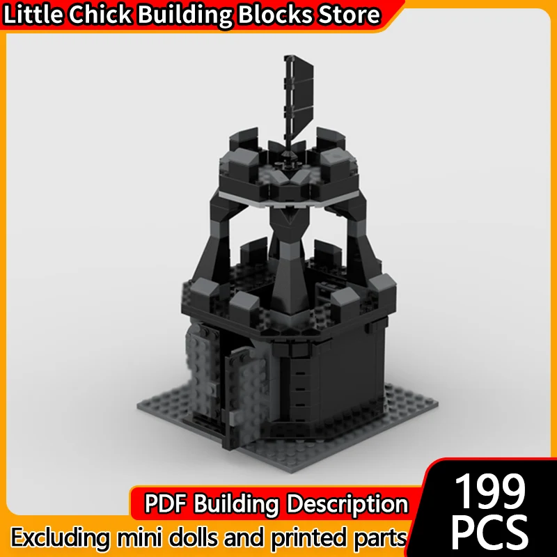

Medieval Castle Model MOC Building Bricks Black Fortress Tower Modular Technology Children Holiday Gifts Assemble Toys Suit