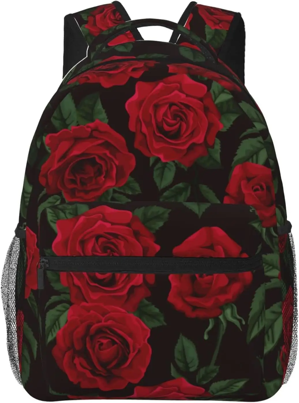 Red Rose Flower Pattern Lightweight Laptop Backpack for Women Men College Bookbag Casual Daypack Travel Bag