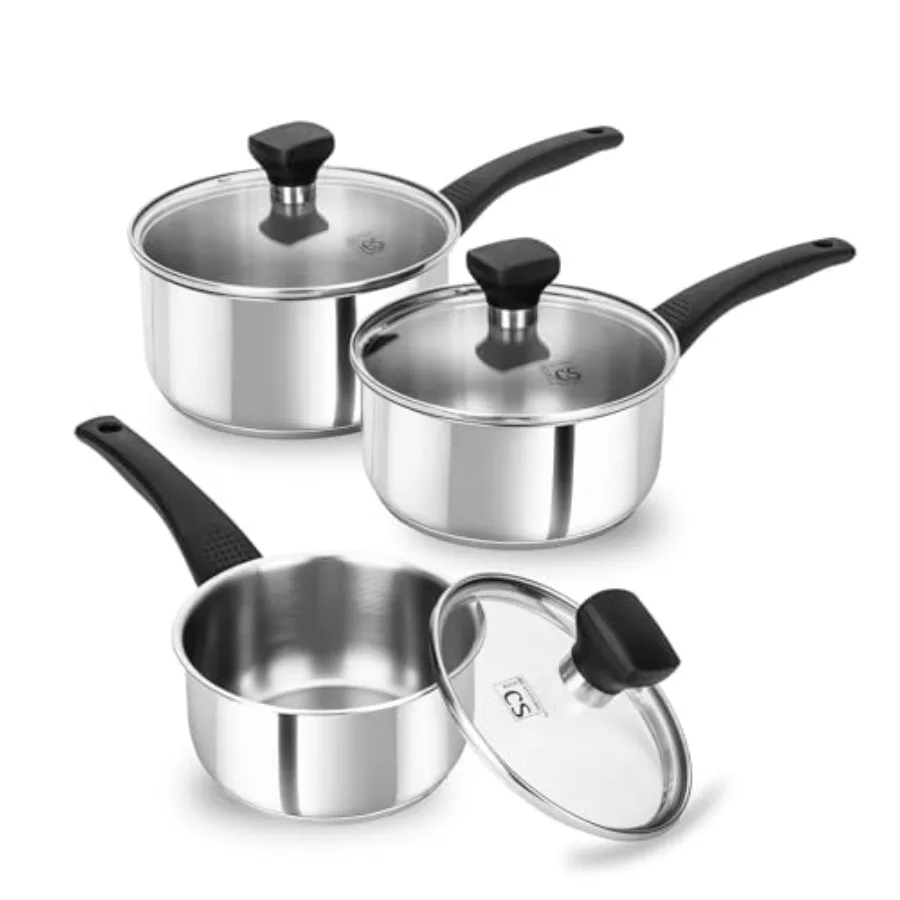 

Stainl Steel Sauce Pan wit Lid 1QT and 2QT and 3QT Stainl Steel Sauan t wit akelite andles Non Toxic Sauce Pot for Cooking Indu