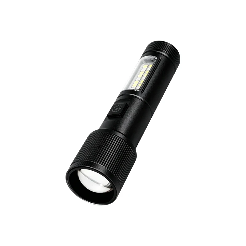LED black flashlight (telescopic aluminum alloy) with long-lasting battery life, essential for camping and exploration view 6