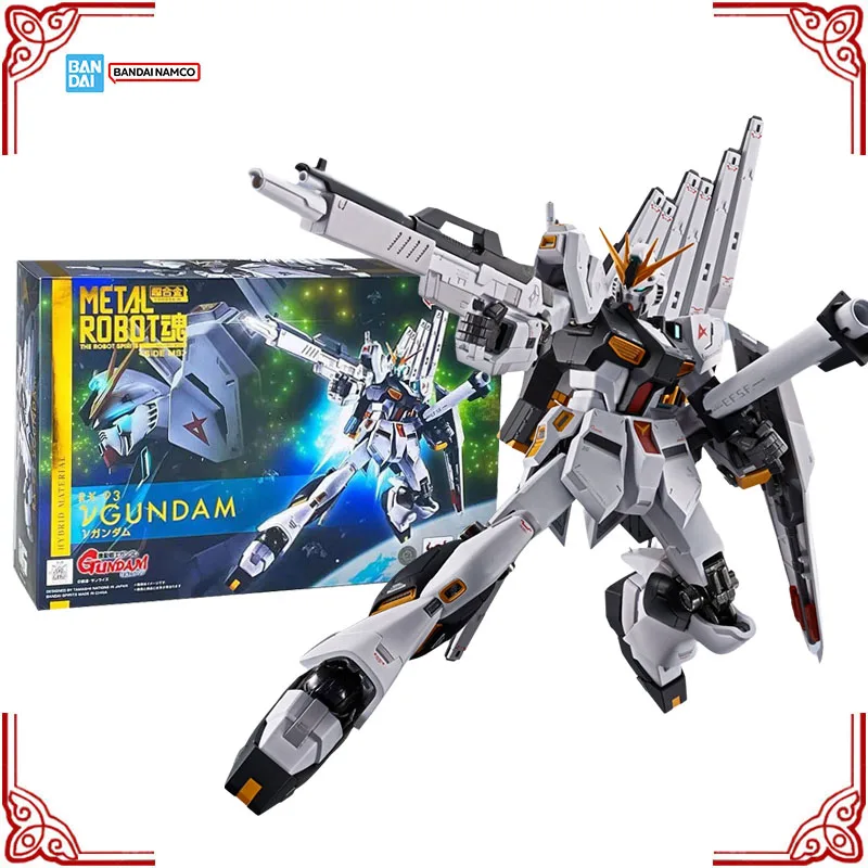 

In Stock Genuine Bandai Gundam Model Kit Metal Robot Spirits RX-93 ν Gundam Anime Action Figure Collection Finished Model Toys