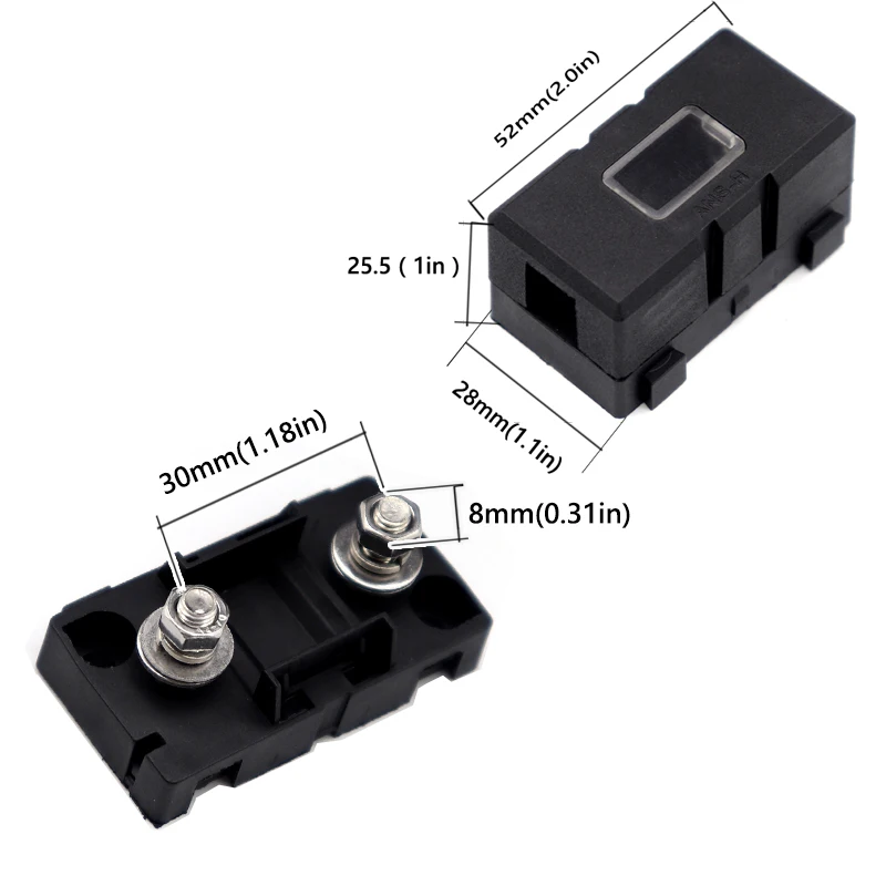 【2PCS】ANS-H 1-Way Midi Fuse Holder ANS-8 Safety Plate Base Car Carrier Fuse Box Bolt Type 20A 50A 70A 80A 100A 150A 175A 200A