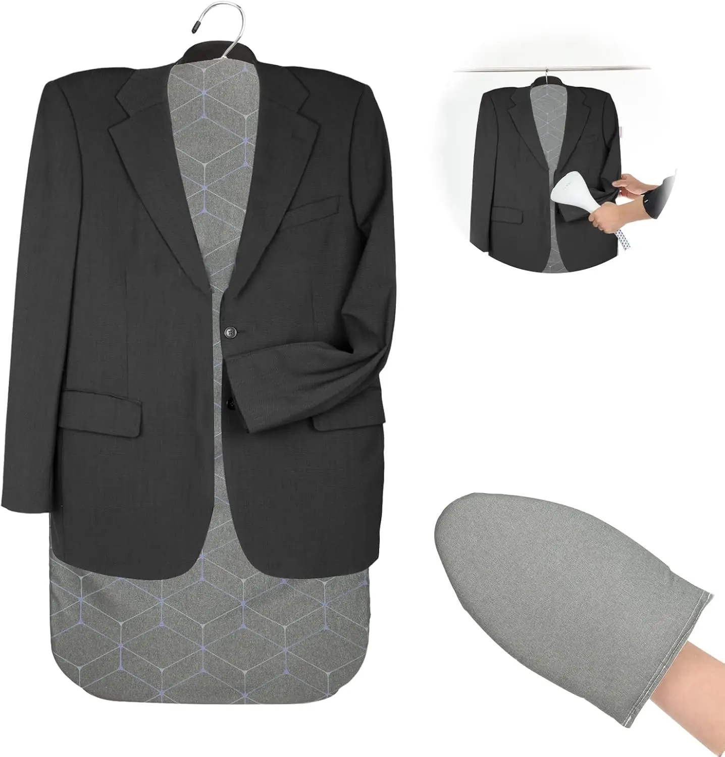 

Steamer Board for Clothes With Ironing Glove, 35'17.5' Hanging Ironing Pad, Steam Iron Stand With Pad for Steaming Clothes