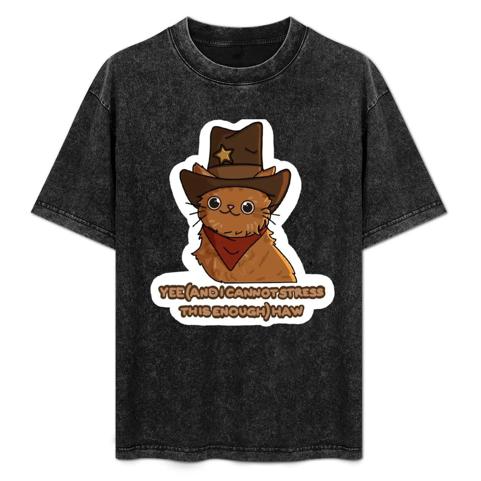 Cowboy Cat (Orange) Yee (and I cannot stress this enough) Haw T-Shirt boys whites blacks men t shirt