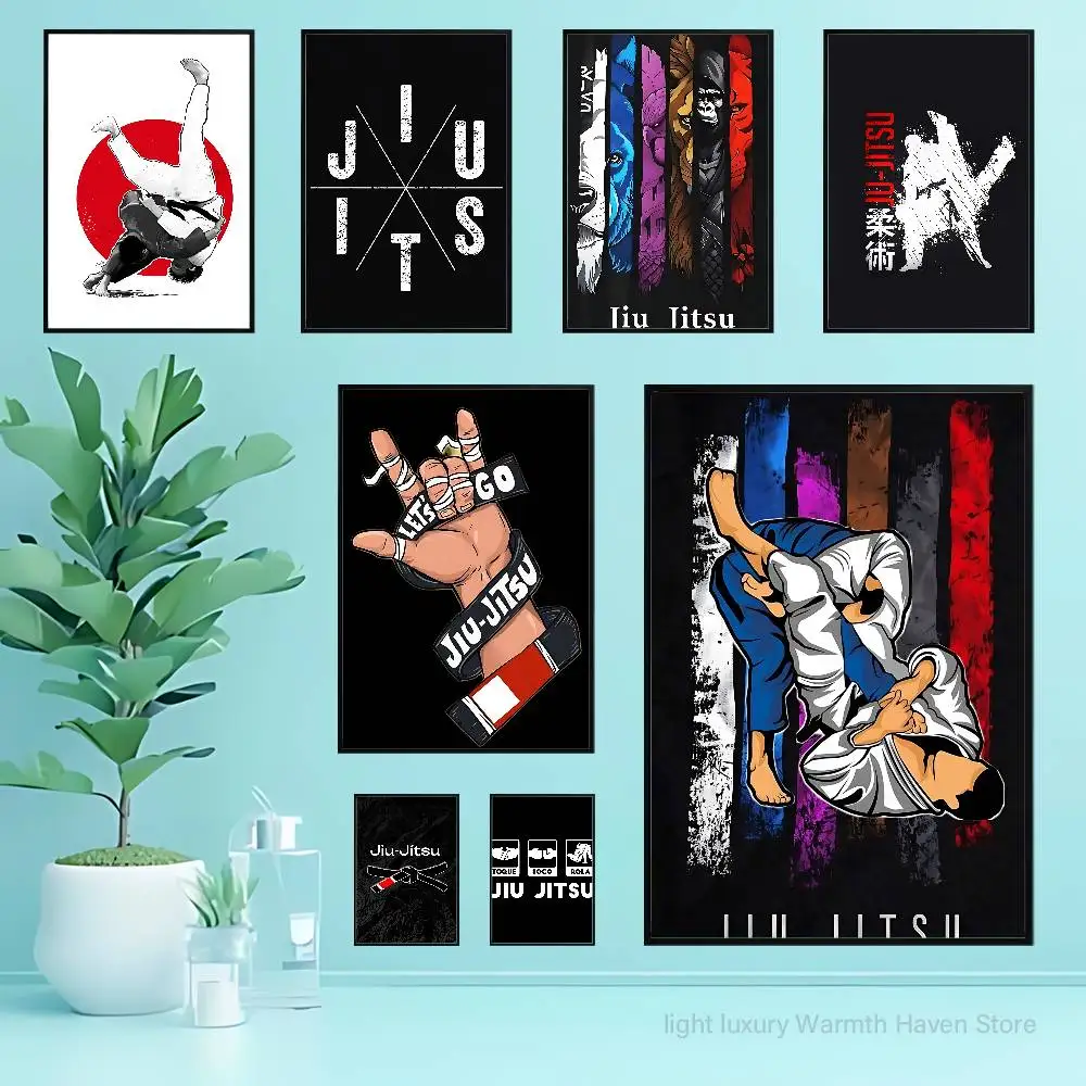 

B-Brazilian J-Jiu J-Jitsu BJJ Poster Waterproof HD Wall Art Decal Self-Adhesive Aesthetic Decor For Home Living