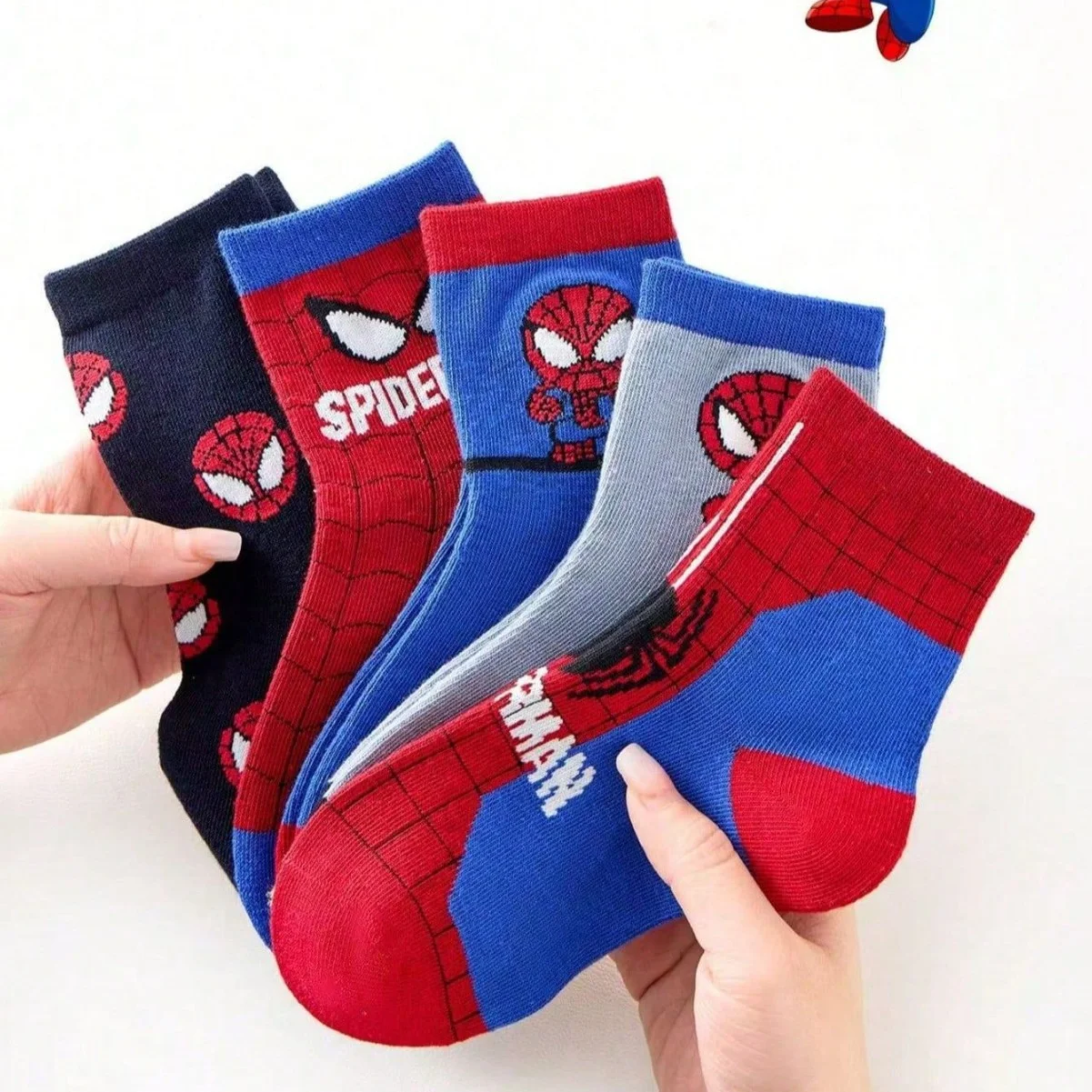 Nuevos disfraces de Cosplay, calcetines de Anime para bebé, calcetines de tubo de algodón con dibujos de Spiderman de héroe de Anime para niños, calcetines de Otoño Invierno para niños
