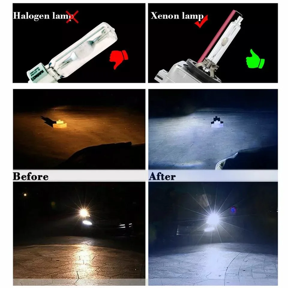 D1S HID Xenon Headlight Light Bulbs Replacement For BMW 3 Series E92 E93 Audi Benz 5000K 6000K 8000K 12000K Yellow Wihte Bule 2x