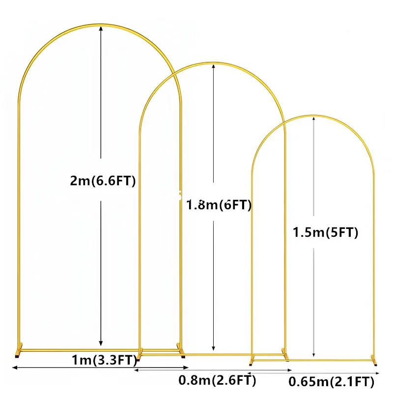 1 PC โลหะทอง Arch ฉากหลัง Arch กรอบบอลลูนโบว์สําหรับงานแต่งงานวันเกิด Baby Shower Graduation Ceremony ตกแต่ง
