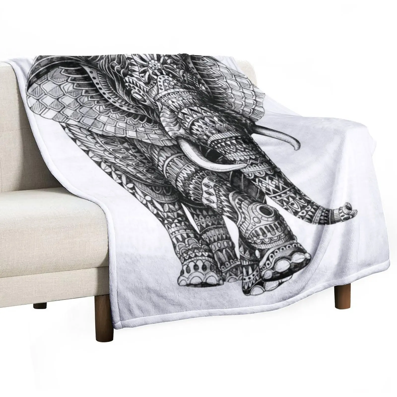 

Adult coloring: elephant Throw Blanket Sleeping Bag wednesday Bed Fashionable Hairy Blankets