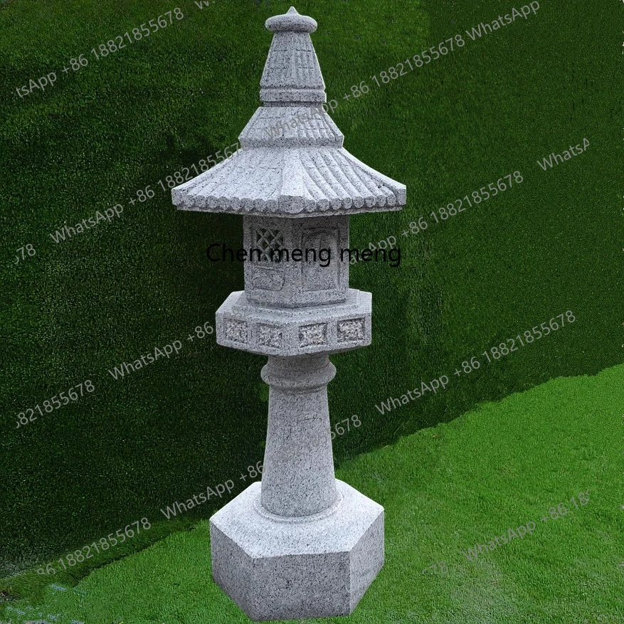 

Лампа с резьбой по камню, японская садовая лампа, традиционное ретро наружное украшение, садовая пейзажная клетка, храмовая лампа