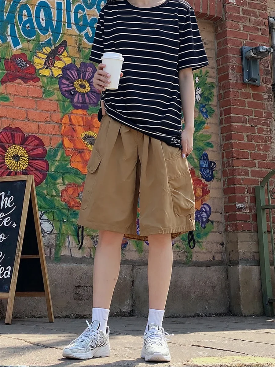 Wide Leg Multi Pockets Shorts Womens Slim Fit Club Night Sexy Hip Wrapping Low Waist Retro Hot Pants Summer Gothic Punk