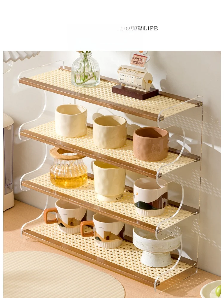 

Настольный органайзер для чашек Tlife Dusk: деревянная подставка для чайных чашек, аксессуар для стола, однотонный, для дома и офиса