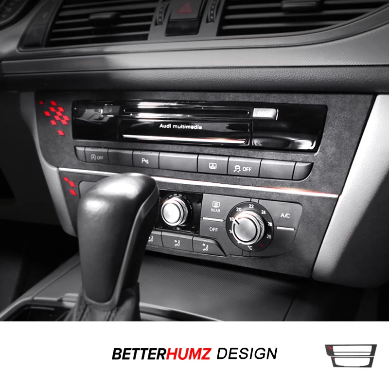 Für Audi A6 C7 A7 4G8 2012-2018 Hergestellt aus Alcantara Mittelkonsole Klimaanlage CD Panel Trim Aufkleber Auto innen Zubehör