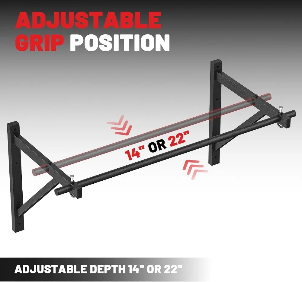 Wall Mounted Pull Up Bar, Chin Up Bar for Strength Training Home Gym view 4