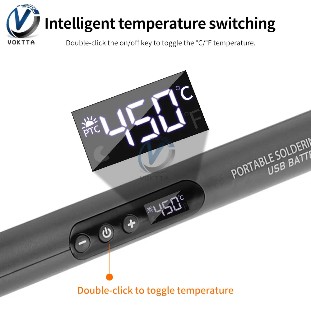 Imagem -04 - Conjunto de Ferro de Solda Elétrico Usb sem Fio Temperatura Ajustável Aquecimento Rápido Ferramentas Portáteis Digitais Inteligentes