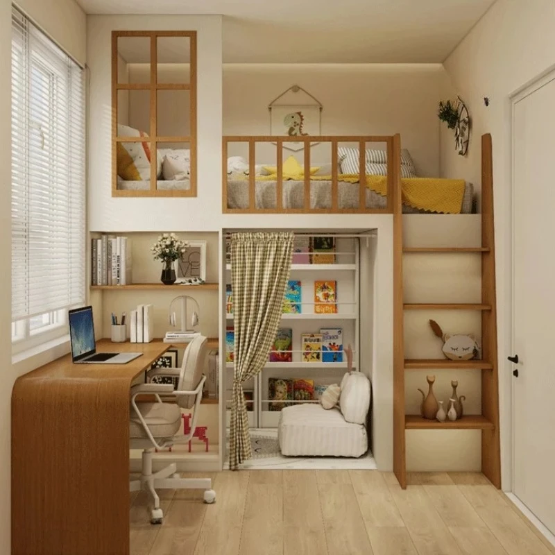 Frame Modern Style Camas Infantiles Furniture Home Storage Double Decker Kids Beds Guardrail Loft Single Design Children Beds