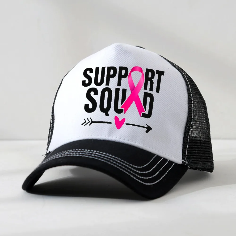 Breast Cancer Awareness Support Squad printing Baseball Cap Comfort Colors Pink Ribbon hat Cancer Support Gift