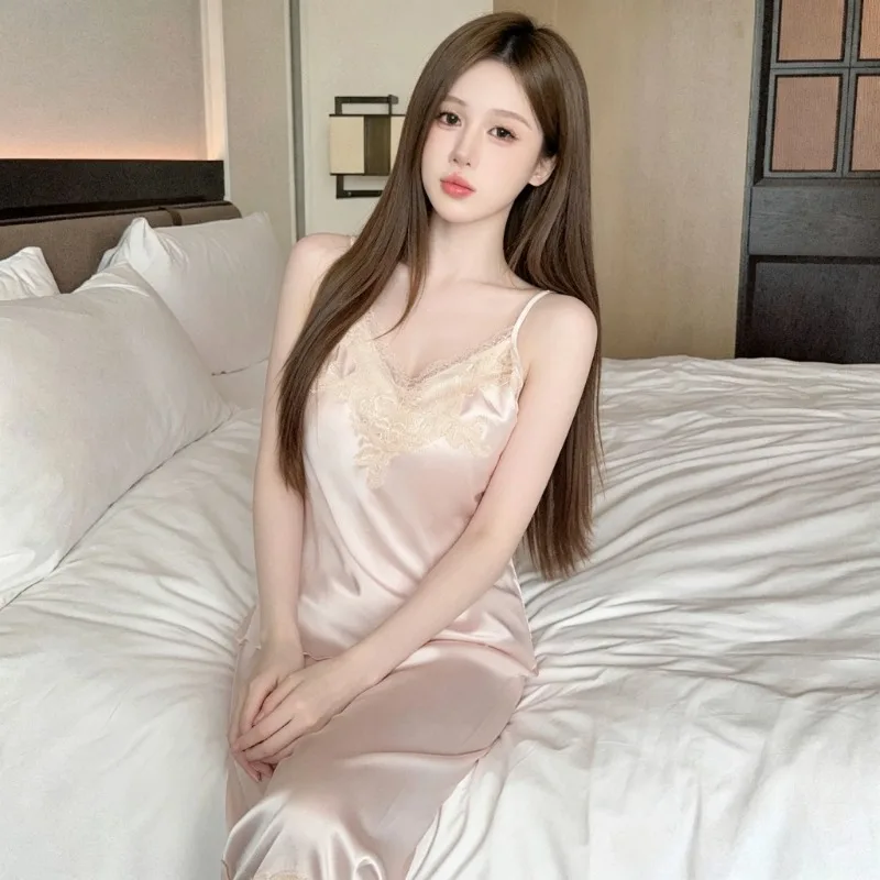 Women Summer Two Piece Pajama Set with Chest Pad Lace V Neck Camisole Sleepwear Ladies Casual Sexy Soft Women’s Pajama New 2026