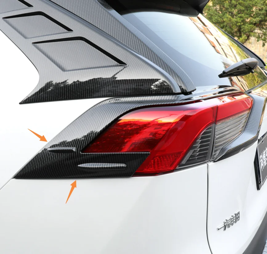 For Toyota RAV4 RAV 4 2020 -2022 Accessories Carbon Fiber Rear Tail Lights Lamps Decoration Cover Trim Car Styling Sticker
