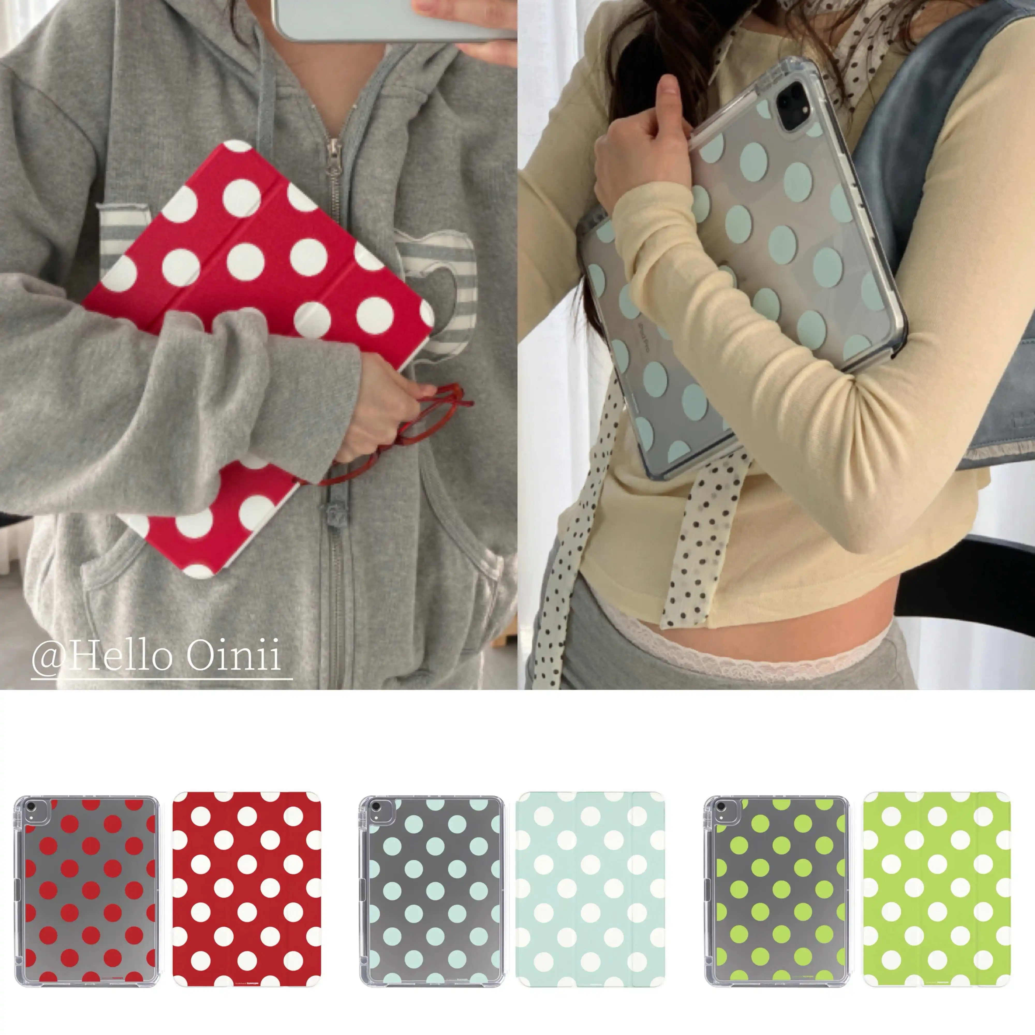 Korean Ins Simple Colorful Polka Dots Tablet Case For Samsung Galaxy S7 Plus S9 FE S10 S6 Lite P610 A9 Plus With Pencil Holder