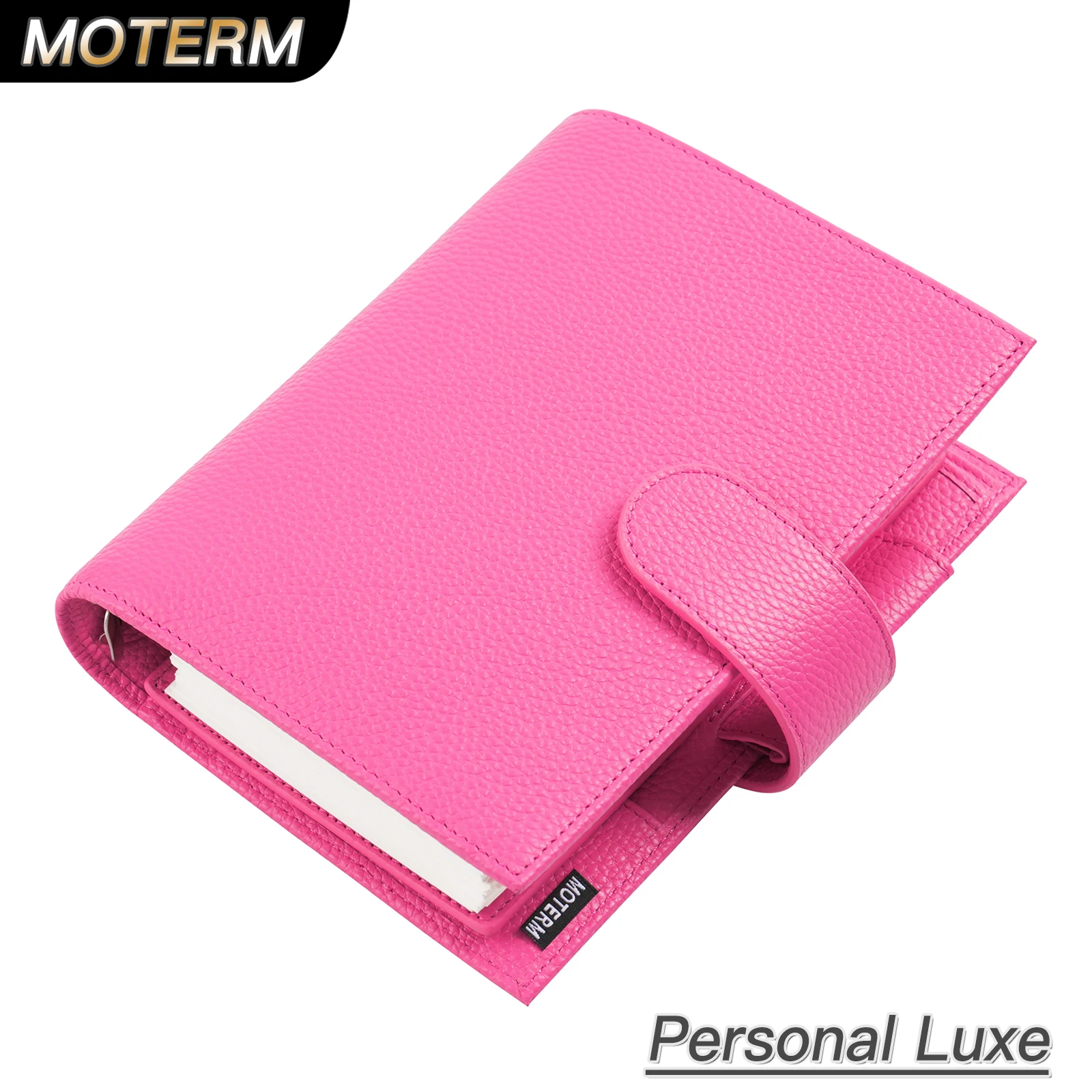 Moterm Luxe 2.0 Planer osobisty z segregatorami na 30 mm, notatnik/dziennik/organizer z prawdziwej skóry licowej o fakturze zrnistej.
