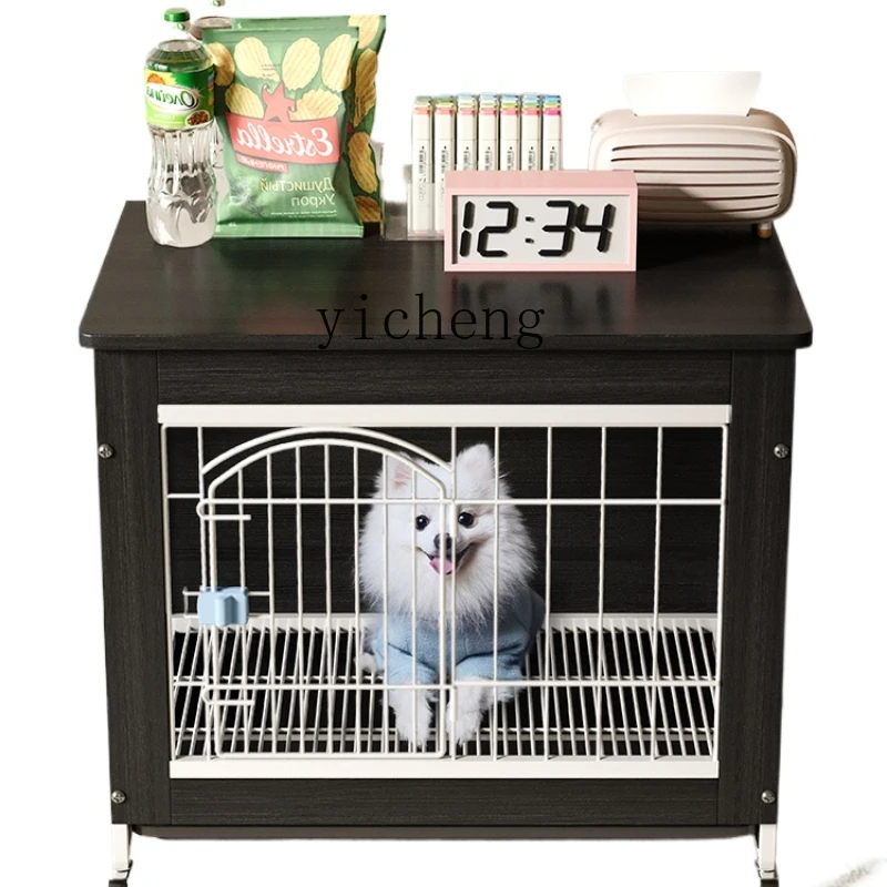 ZK Dog Crate Small and Medium-Sized Dogs Wooden Pet Cage Indoor Dog House