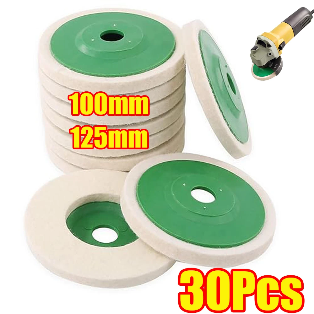 

1-4Pcs 1/2'' Wool Polishing Wheel Disc 100mm 125mm for Angle Grinder Round Wool Felt Disc Wheel Pad for Car Metal Marble Glass