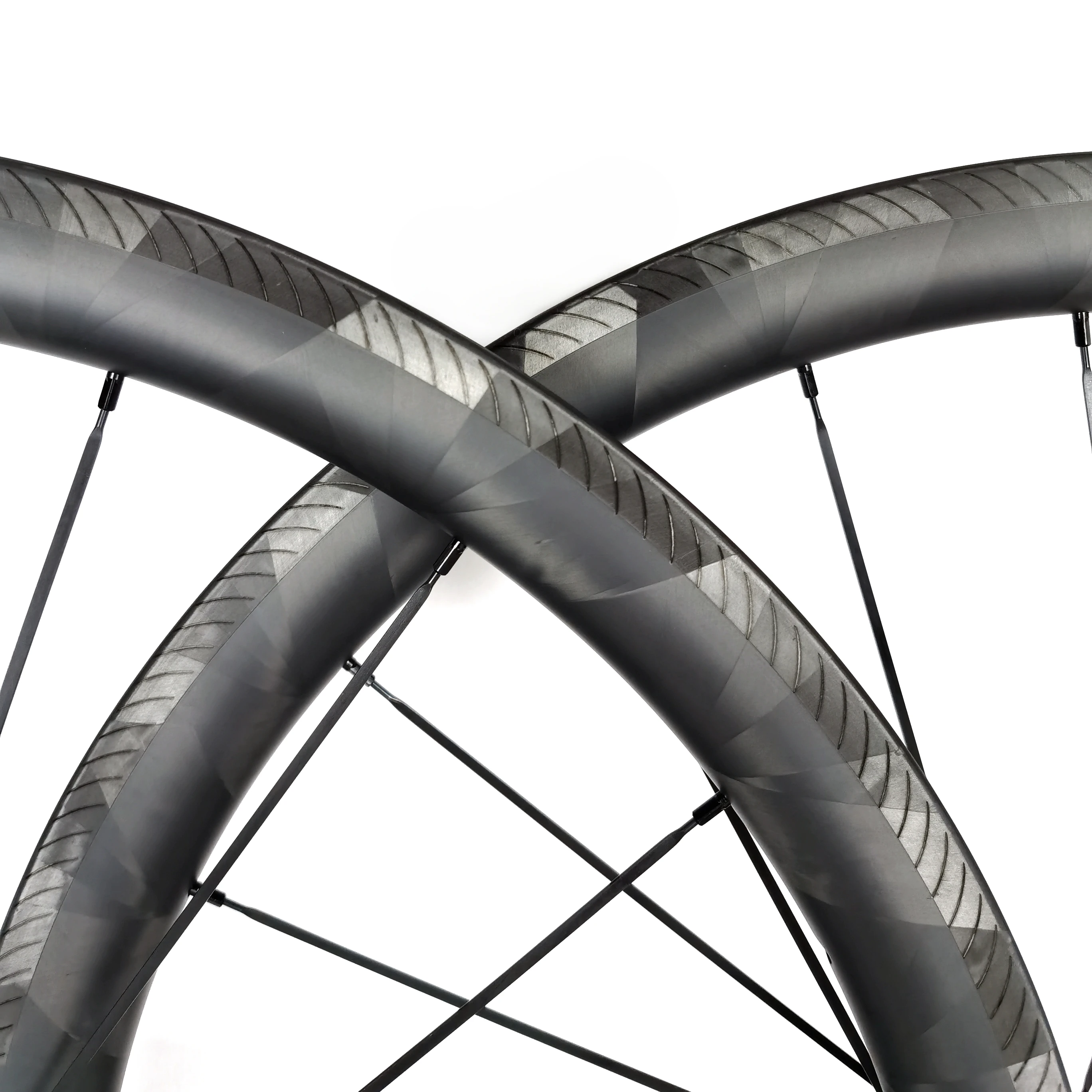 

700C Road Bicycle Carbon Fiber Ultra Light Wheel Rim V-brake Wheelset Special AC3 Brake Surface Bow Texture Depth 38/45/50/60mm