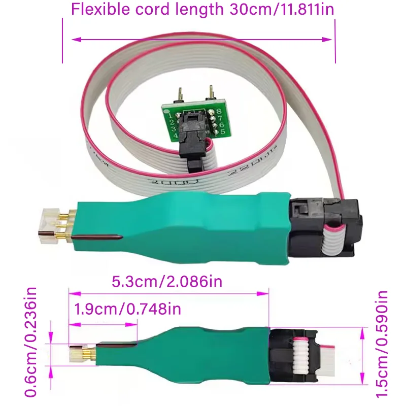 2026 New 1PCS TSSOP8 MSOP8 0.65mm Spring Pin Probe Cable In-circuit Programming Read Write For BIOS Flash EEPROM Chip