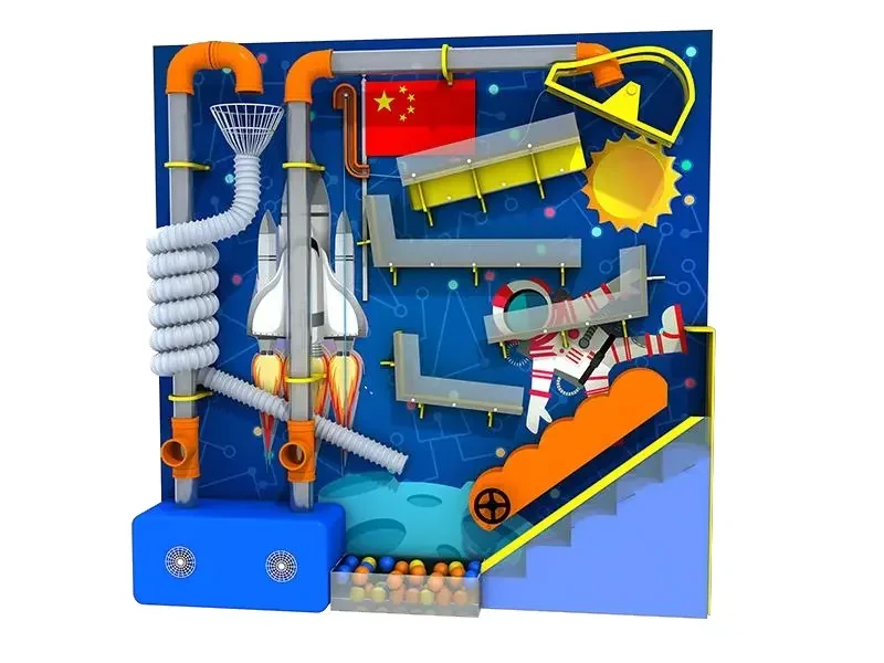 Space Science Theme Playroom Ocean Ball Wall Kids Interactive Tube Ball Wall Games Wall Panel Pipe Toys