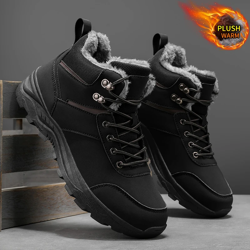 Men boots New Winter Slippers Warm Men Shoes Waterproof Non-Slip Plush Sneakers Male tenis shoes Boots Men Sneakers Winter