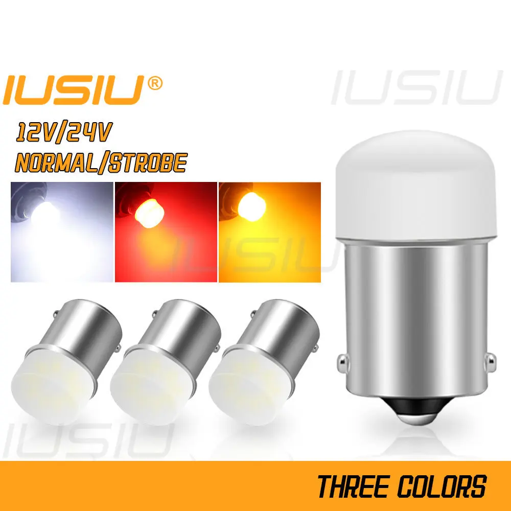 IUSIU 2PCS 12V 24V 1156 1157 Strobe Flash Car Light P21W Led Bulb BA15S BAY15D R5W R10W P21/5W Truck Brake Reverse Signal Lamp