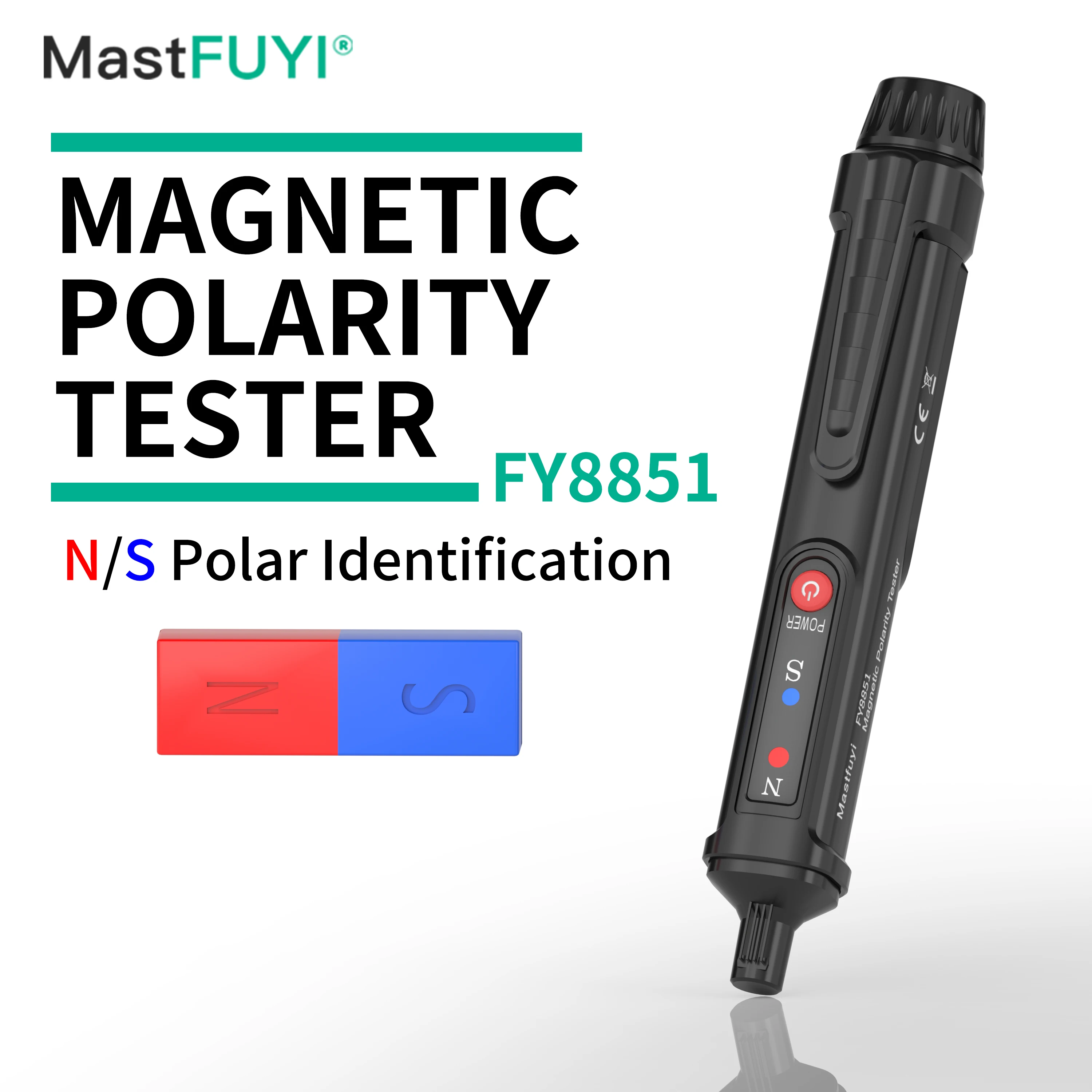 MASTFUYI FY8851 Magnetic Polarity Tester N/S Pole Identify Tool North & South Magnetic Pole Identifier Magnet Detector