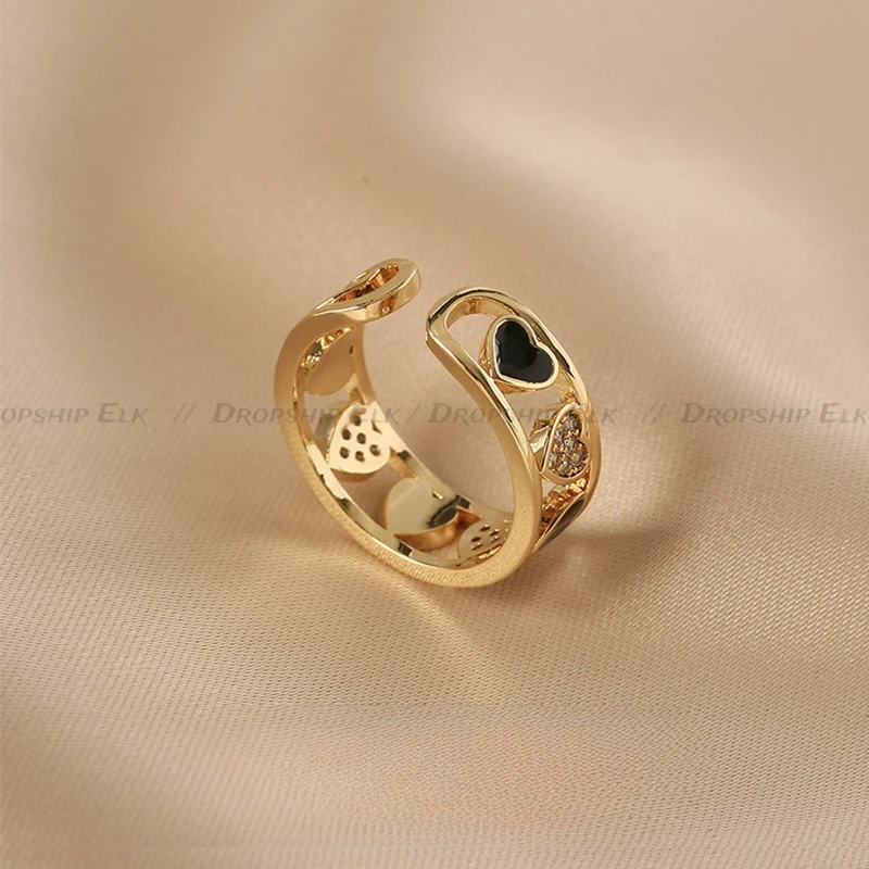 خواتم الحب للنساء Ins العصرية الفاخرة المتخصصة تصميم السبابة البنصر قابل للتعديل افتتاح خاتم الزواج بوهو خمر
