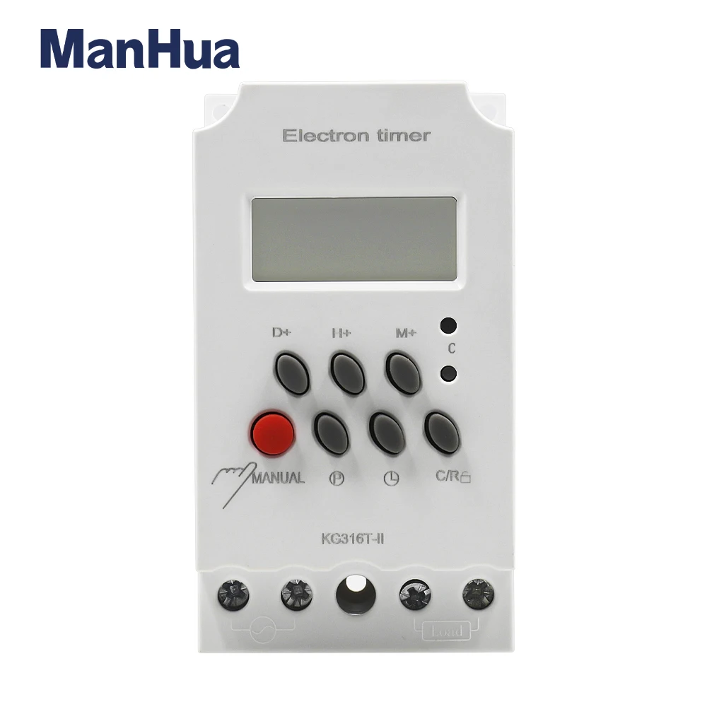 

ManHua KG316T-II Digital Programmable Timer Din Rail Time Switch 220VAC 25A Digital Timer Switch For Home