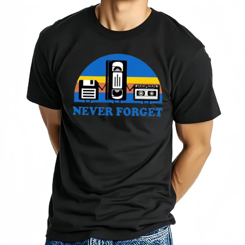 

algodón 100% con estampado divertido de música gráfica sarcástica Never Forget, pantalón corto informal transpirable de manga