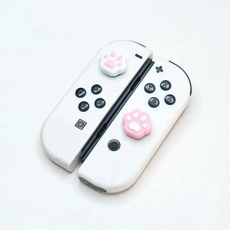 Protective Silicone Cat Paw Thumb Grip Cap 4PCS for Nintendo Switch OLED Lite V1 V2 Joystick Cover Anti Scratch Kit Set Case