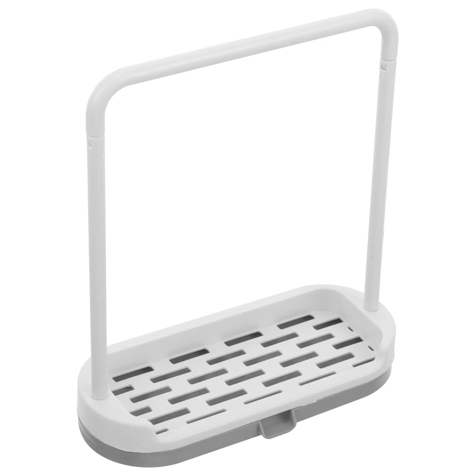 

Dishcloth Drying Plastic Countertop Organizer For Towel Dish Towel Rack Soap Sponge Storage With Drain Spout Grey