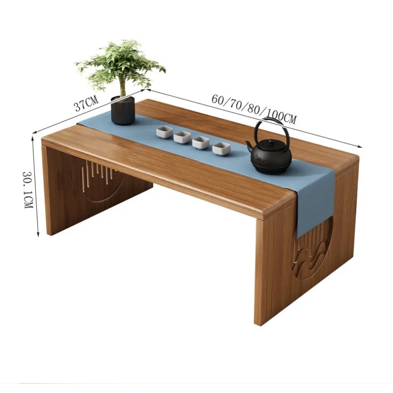 Folding Table Bamboo and Wooden Tatami Mats Small Coffee Table Bay Window Bed Learning Computer Low Table New Chinese Style