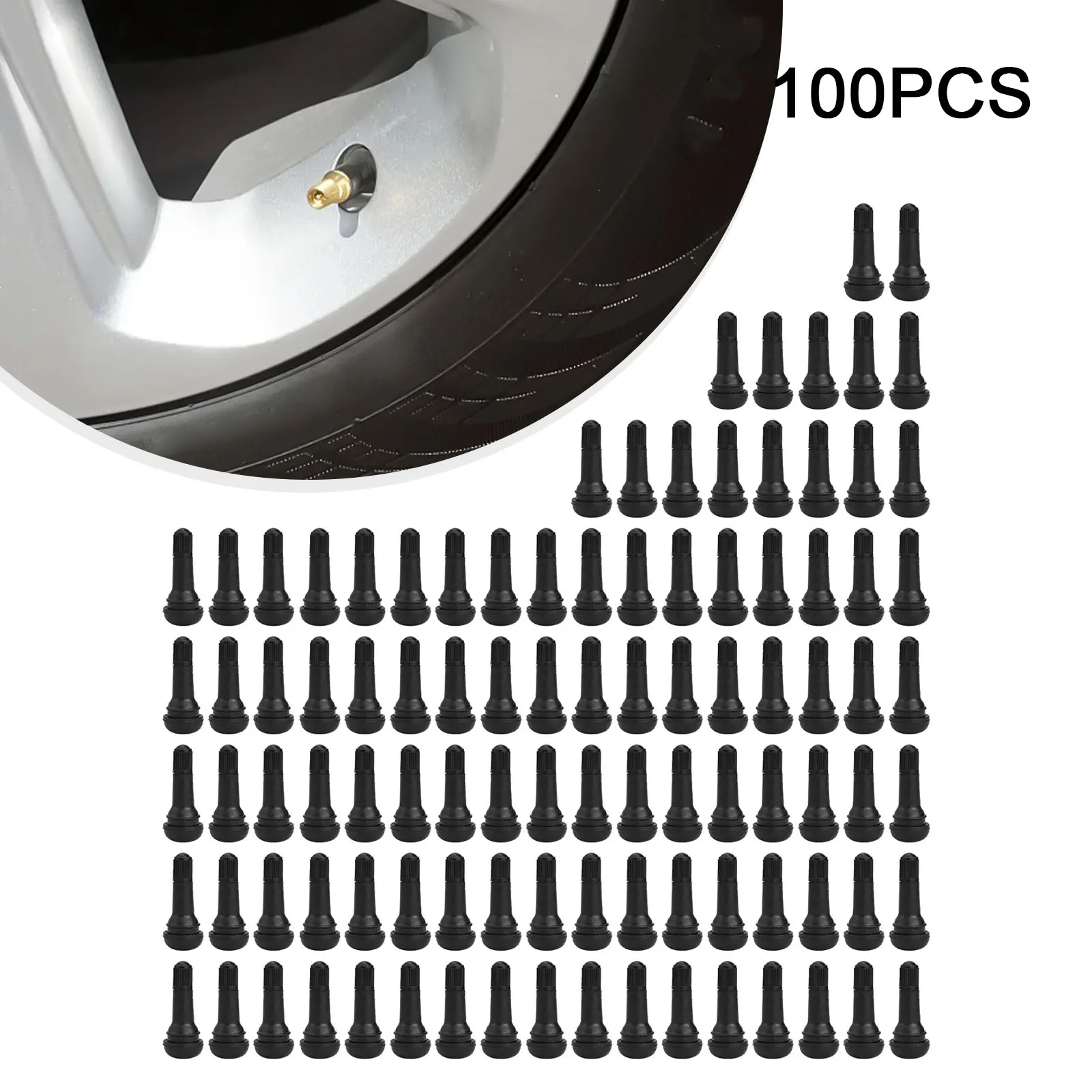 Black Rubber Valves Car Valve Leak-Proof Design Long-Lasting Usage Protects Tyres Suitable For Multiple Vehicles