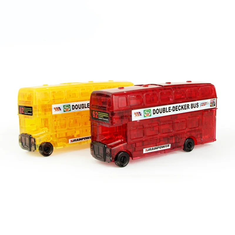 

EBOYU 3D Crystal Puzzle Double-Decker Bus Shaped Model Building Kits Kids DIY Building Figure Toy for Kids Christmas