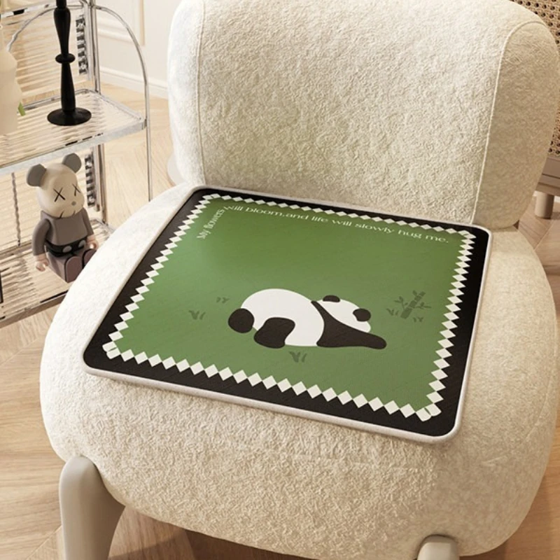 Chair Floor Mat Study Bedroom Anti-slip Rug Cute Green Panda Carpet Living Room Carpets Minimalist Style Home Decoration Ковер