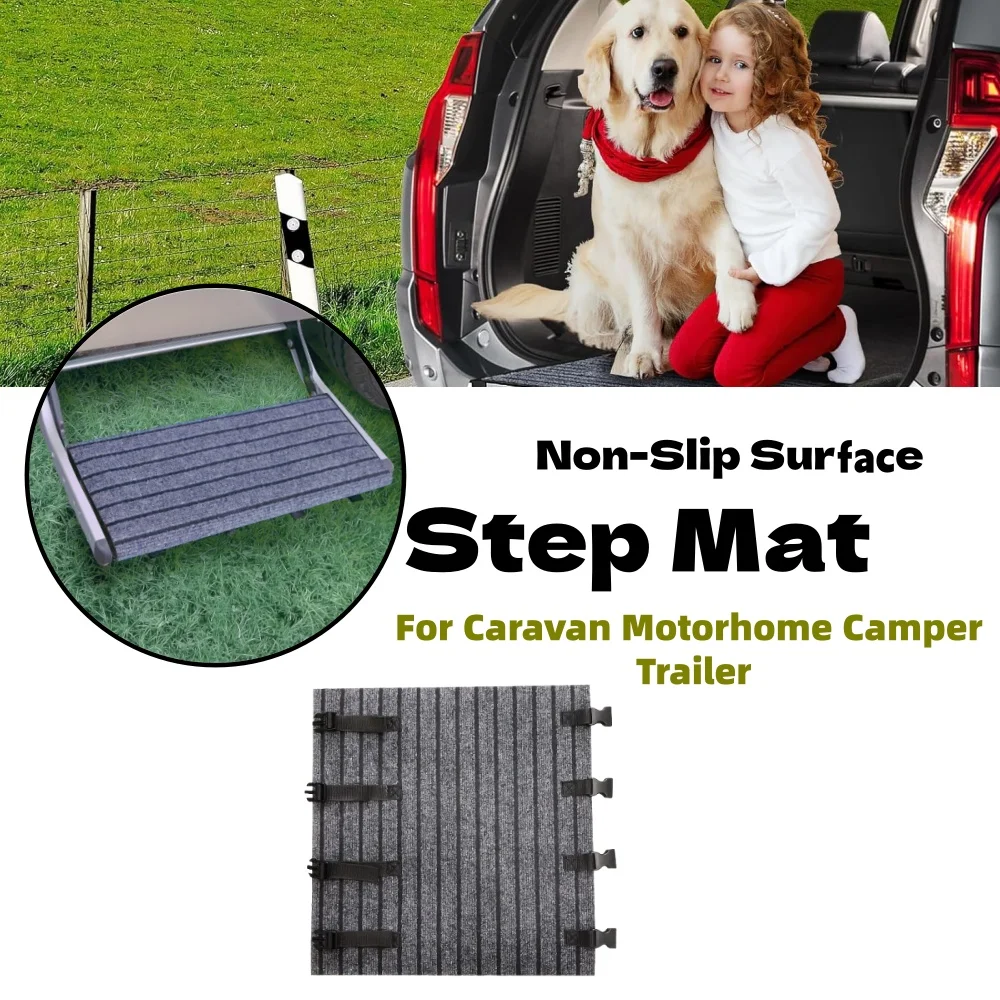1PCS RV Step Mat With Non-Slip Surface Adjustable Height Heavy-Duty Dirt-Trapping Floor Mat For Caravan Motorhome Camper Trailer